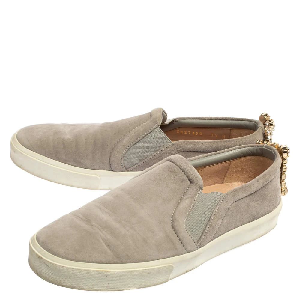 商品[二手商品] Stuart Weitzman|Stuart Weitzman Grey Suede Crystal Slip on Sneakers Size 38,价格¥985,第4张图片详细描述