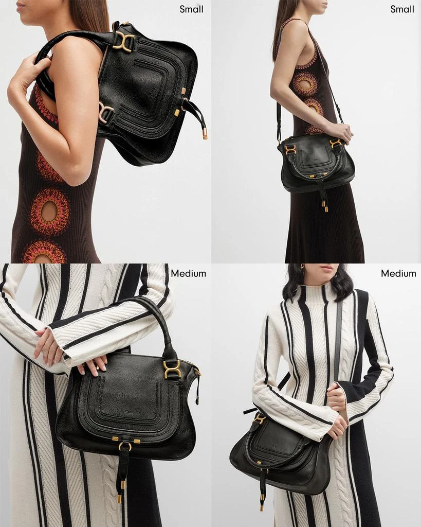 Marcie Medium Double Carry Satchel Bag in Grained Leather 商品