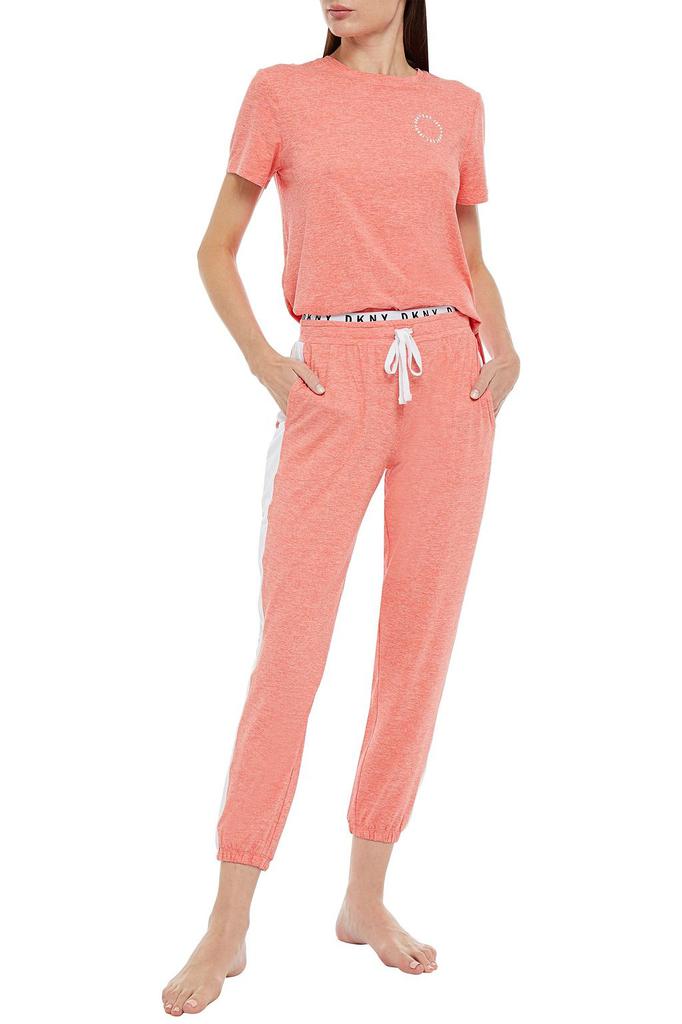 Printed mélange stretch-jersey pajama top商品第2张图片规格展示