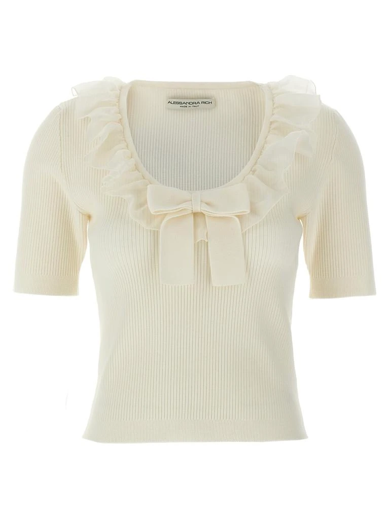 商品Alessandra Rich|Alessandra Rich Bow Ruffled T-Shirt,价格¥4708,第1张图片