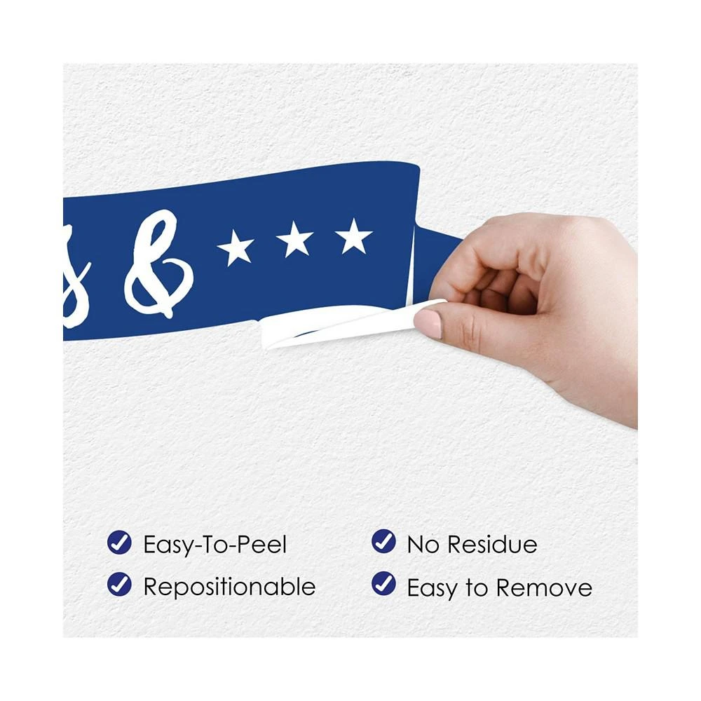 商品Big Dot of Happiness|Stars & Stripes Peel & Stick Patriotic Party Decoration Wall Decals Backdrop,价格¥261,第3张图片详细描述