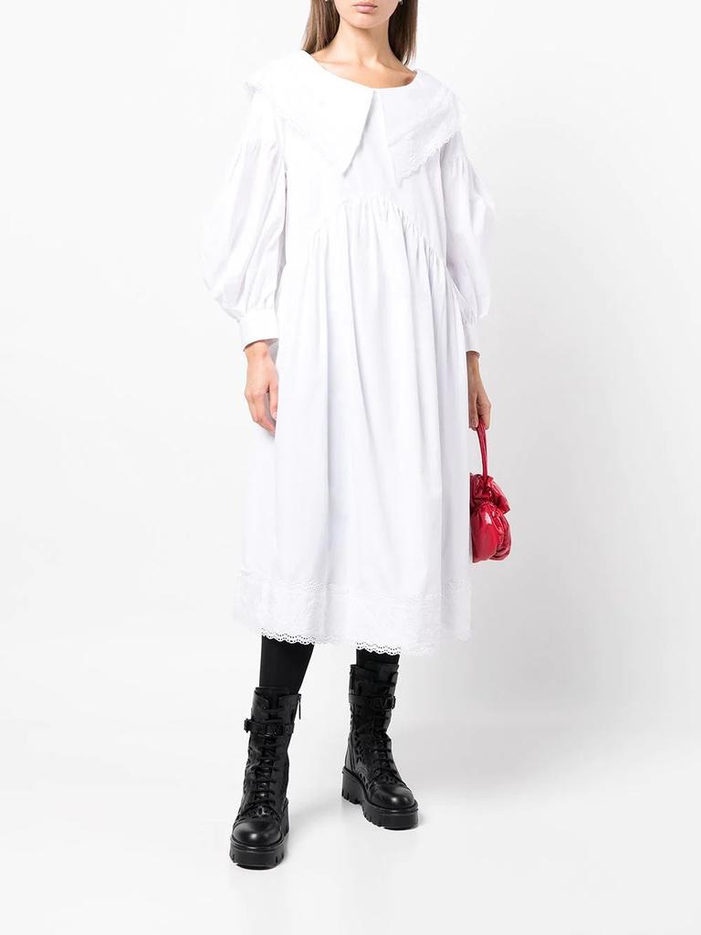 SIMONE ROCHA WOMEN OPEN NECK SIGNATURE SLEEVE SHIRT DRESS W/ TRIM商品第3张图片规格展示