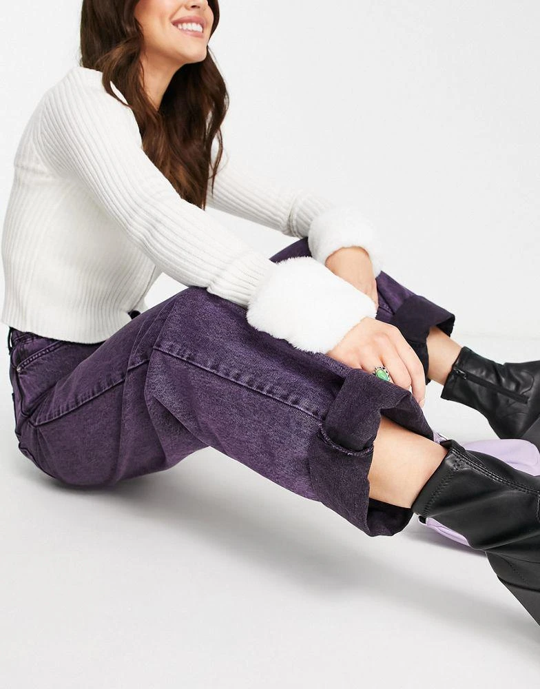 商品Topshop|Topshop oversized Mom jean in purple,价格¥187,第4张图片详细描述