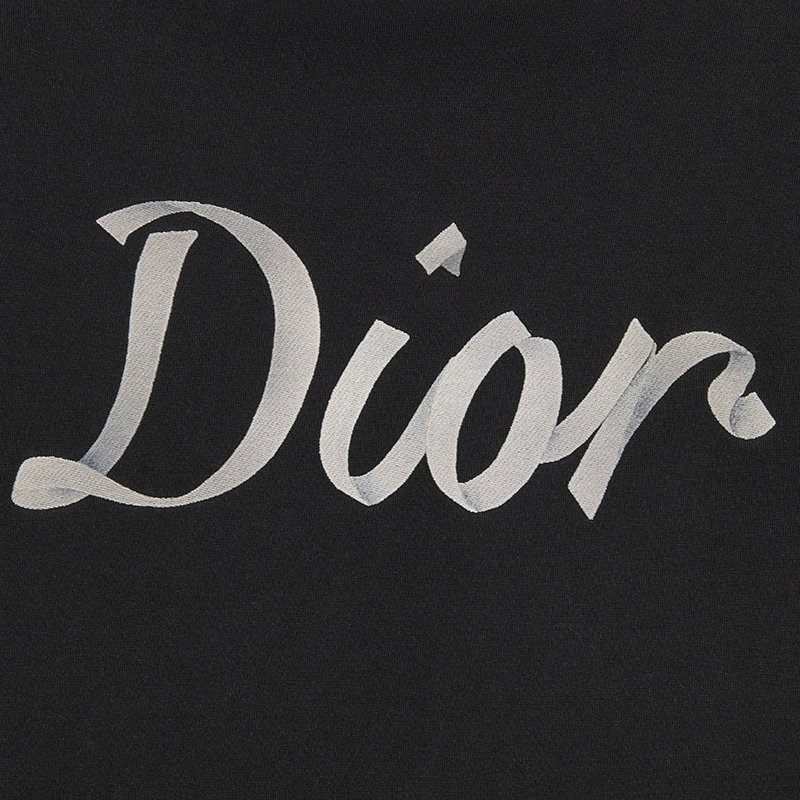 商品Dior|【预售3-7天】DIOR/迪奥 22年春夏新款 男士黑色纯棉密织面料宽松版型短袖T恤293J659A0554_C980,价格¥7408,第7张图片详细描述