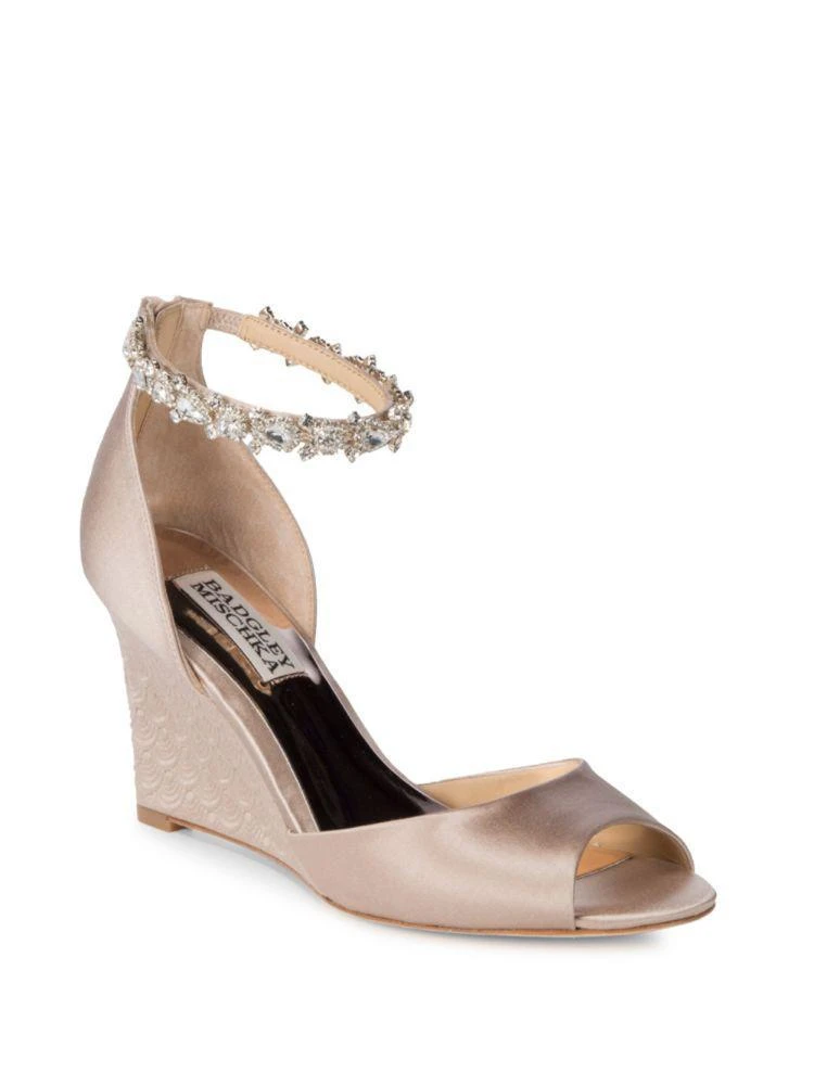 商品Badgley Mischka|Tahlia Bejeweled Ankle-Strap Sandals,价格¥552,第1张图片