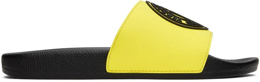 商品Versace|Yellow V-Emblem Slides,价格¥667,第1张图片
