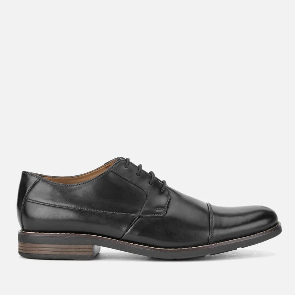 商品Clarks|英伦风商务正装皮鞋 休闲鞋  Men's Becken Cap Leather Derby Shoes - Black,价格¥369,第1张图片