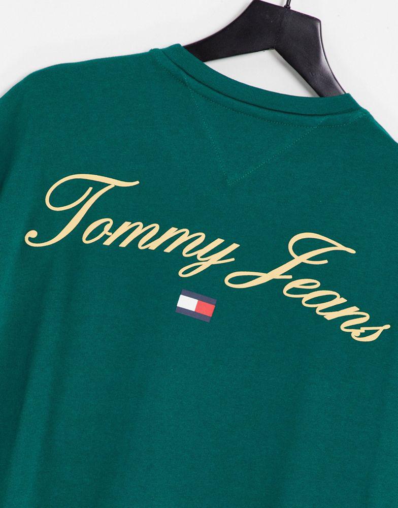 Tommy Jeans skater fit modern prep back logo t-shirt in dark green商品第3张图片规格展示