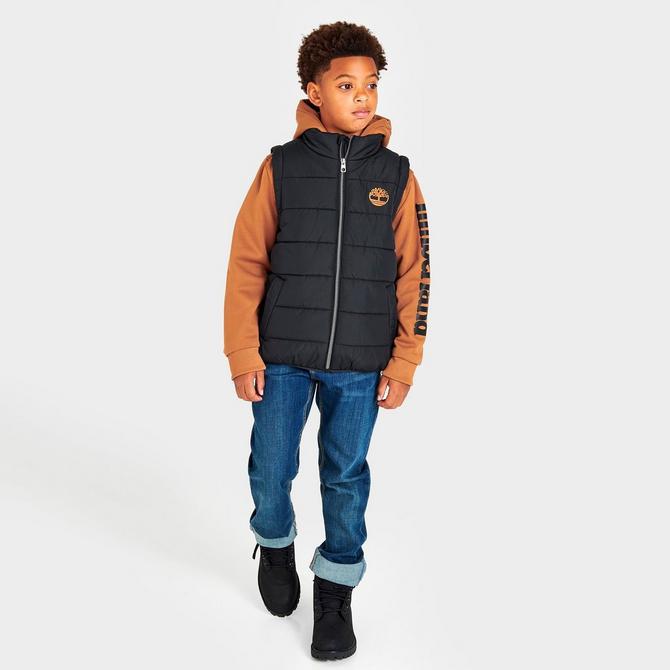 Boys' Timberland Full-Zip Hooded Hybrid Jacket商品第2张图片规格展示