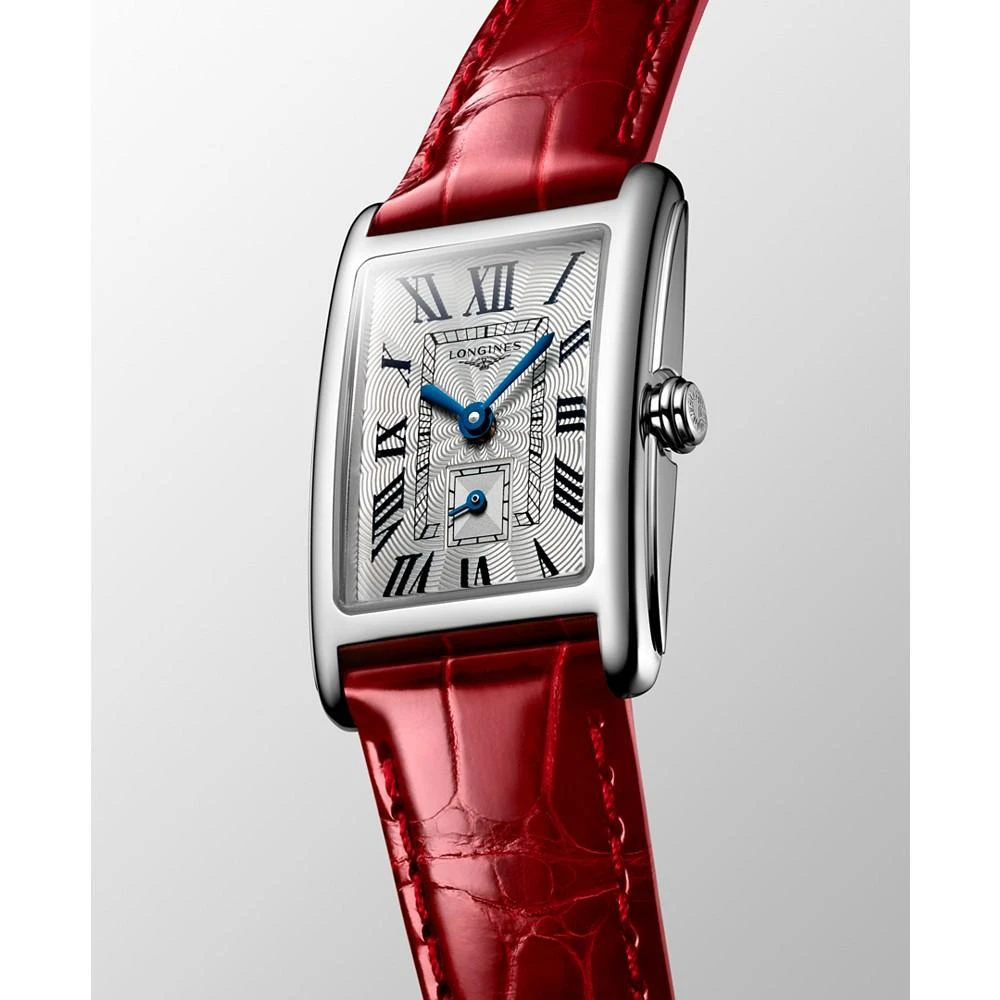 商品Longines|Women's Swiss Automatic DolceVita Red Leather Strap Watch 21x32mm,价格¥10790,第4张图片详细描述