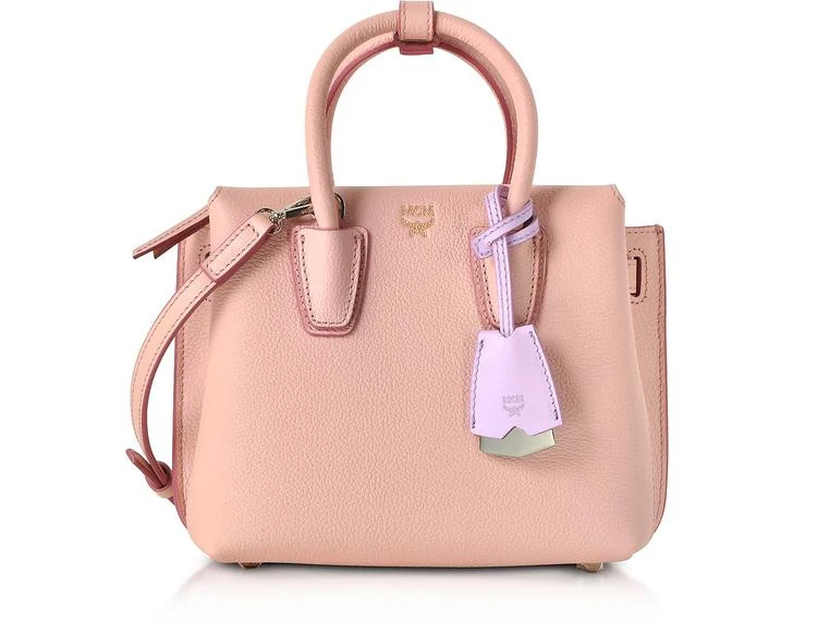 商品MCM|MCM Milla 粉腮红色皮革迷你手提包,价格¥5370,第1张图片