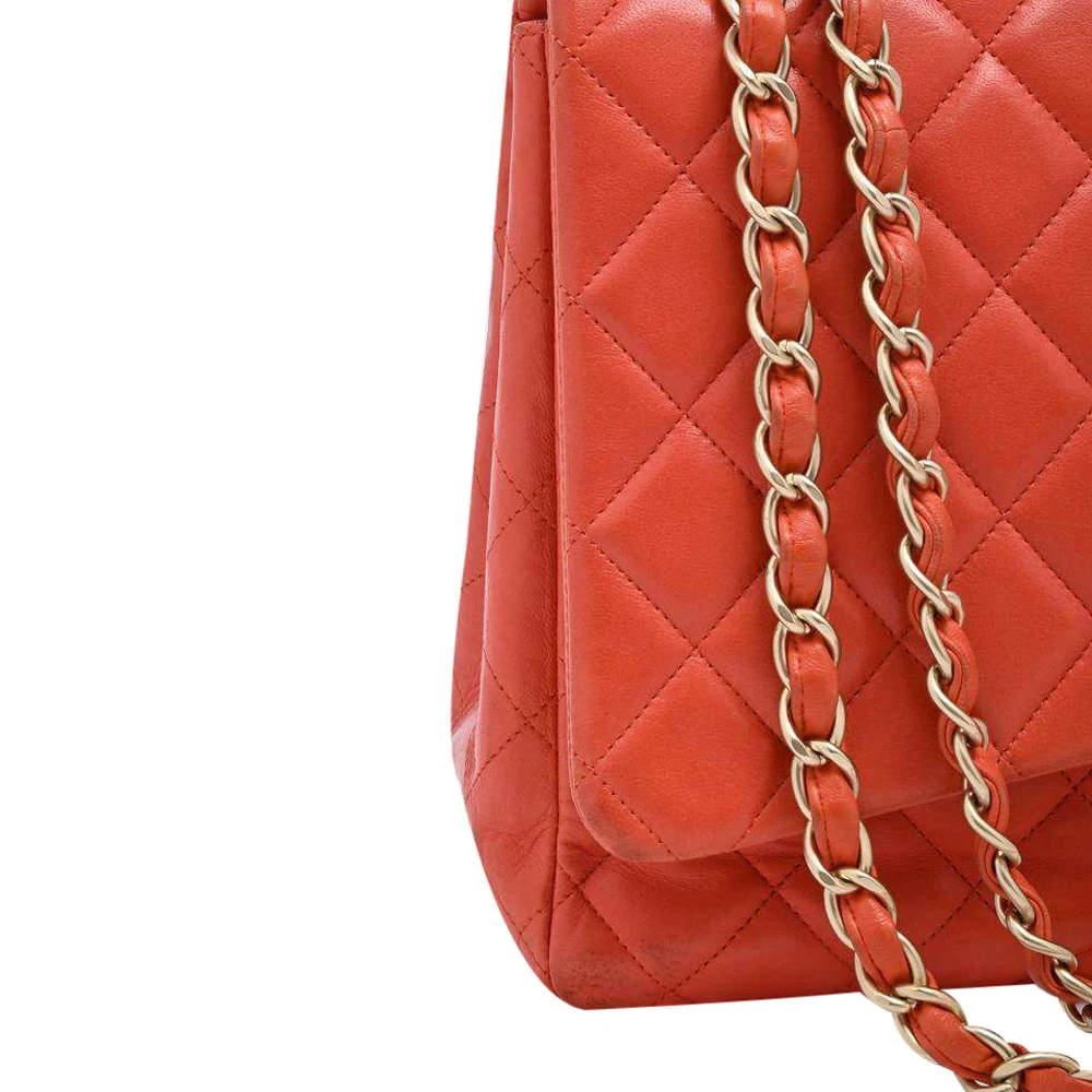 Chanel Coral Quilted Leather Jumbo Classic Flap Bag 商品