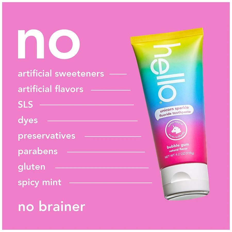 Unicorn Sparkle Kids Toothpaste with Fluoride Bubble Gum, Tube 商品