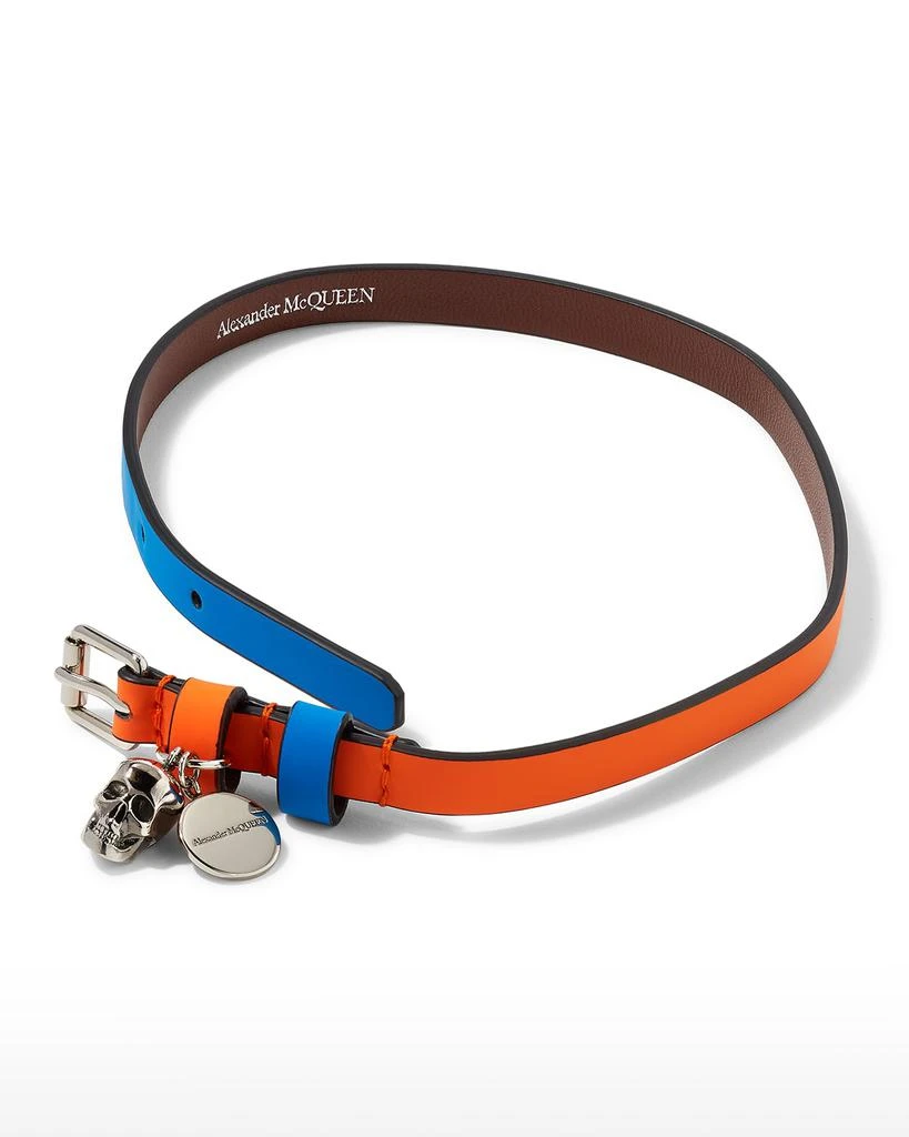 商品Alexander McQueen|Men's Bicolor Leather Skull Wrap Bracelet,价格¥1172,第4张图片详细描述