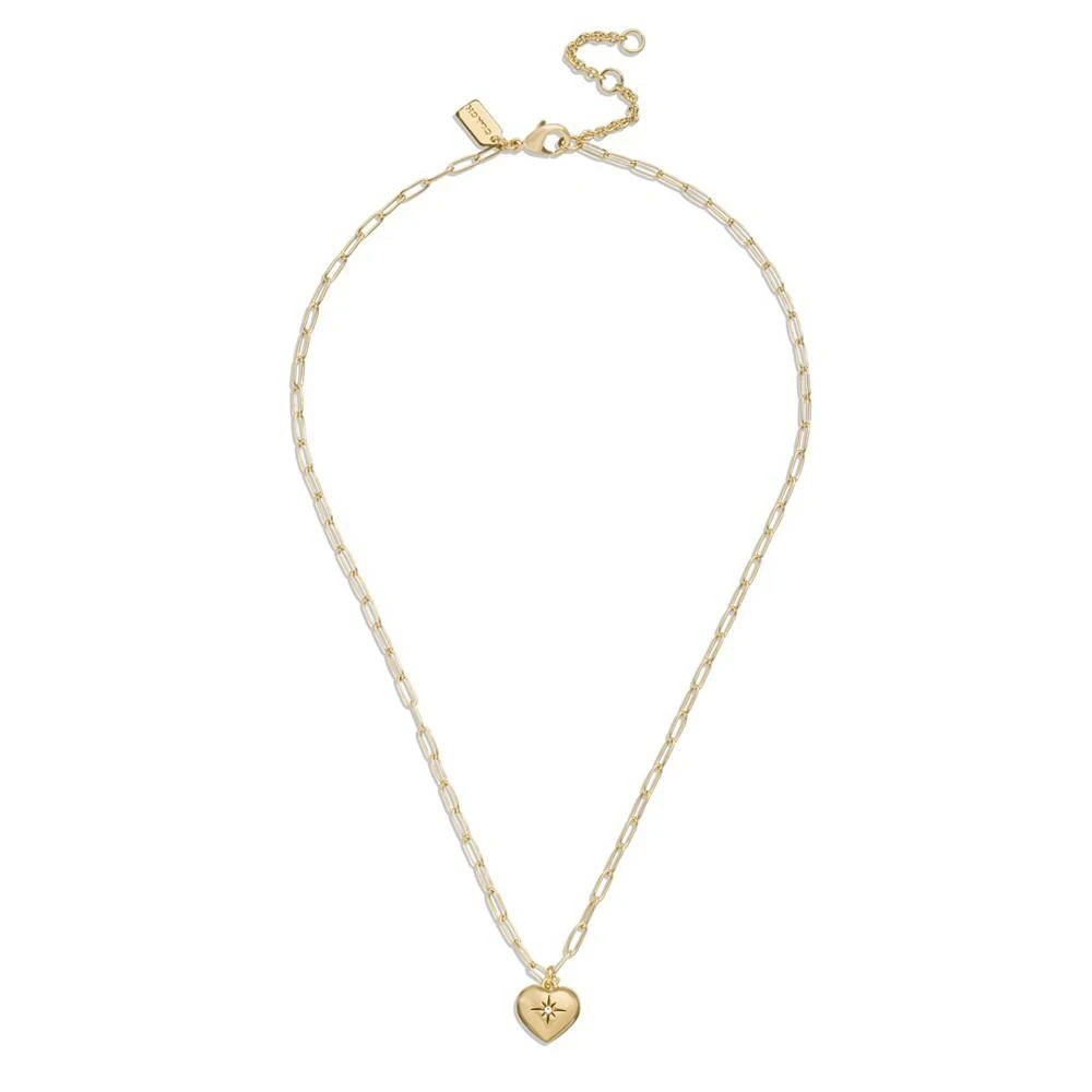 商品Coach|Faux Stone Iconic Heart Pendant Heart Motif Necklace,价格¥716,第2张图片详细描述