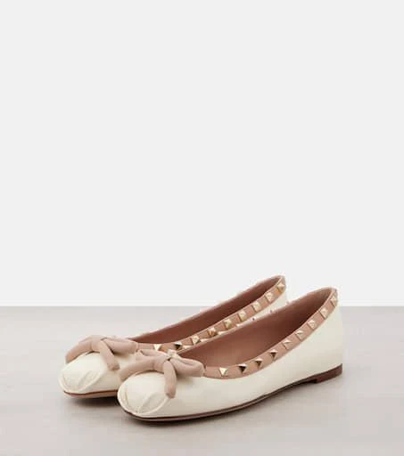 商品Valentino|Rockstud皮革芭蕾舞平底鞋,价格¥5841,第5张图片详细描述