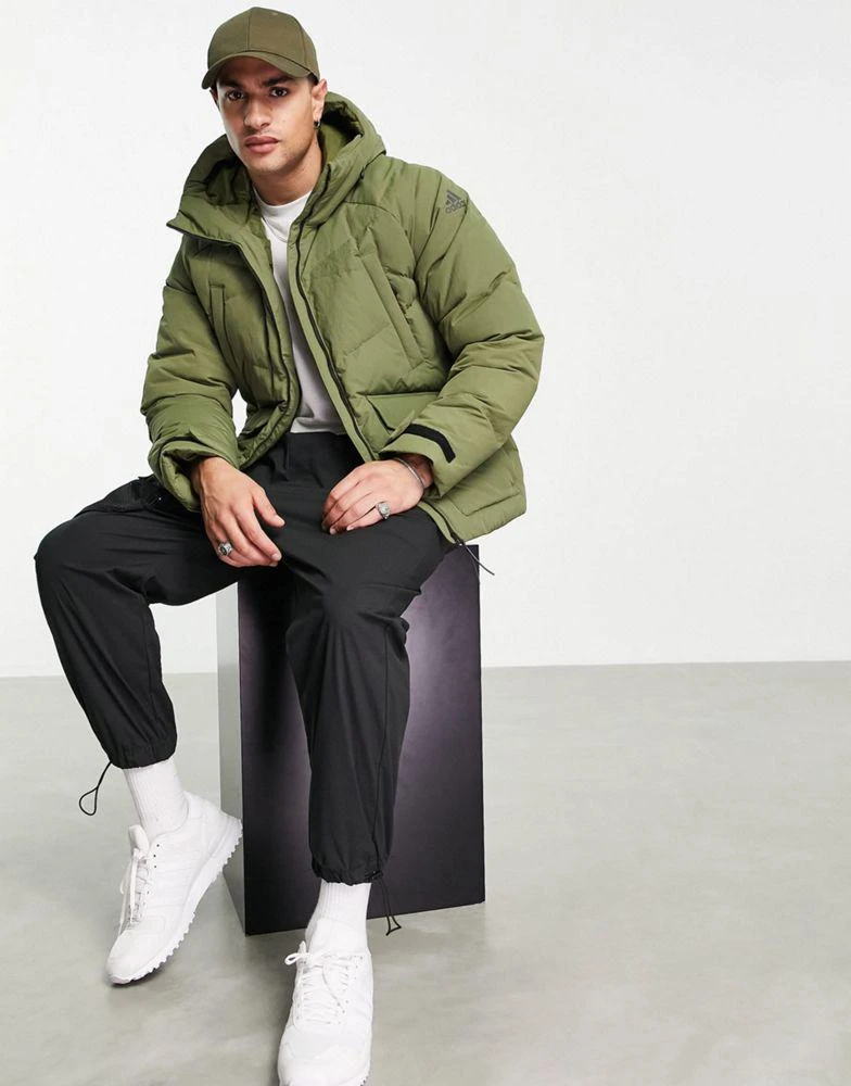 商品Adidas|adidas Outdoor premium down jacket with pockets in khaki,价格¥778,第1张图片