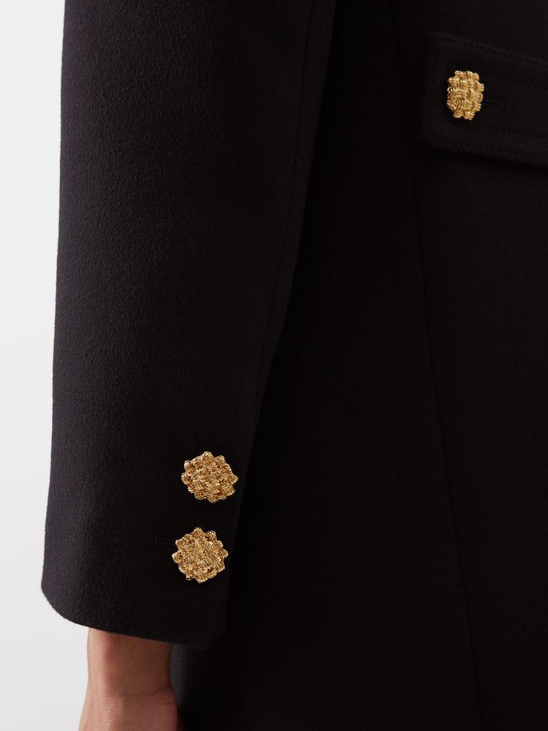 商品Gucci|Logo-embroidered single-breasted wool coat,价格¥21295,第5张图片详细描述