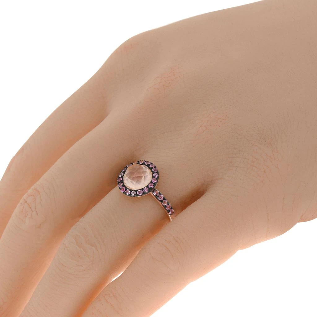商品Mimi Milano|Mimi Milano Happy 18K Rose Gold, Quartz And Sapphire Band Ring ALM307R8Q2Z2,价格¥2530,第2张图片详细描述