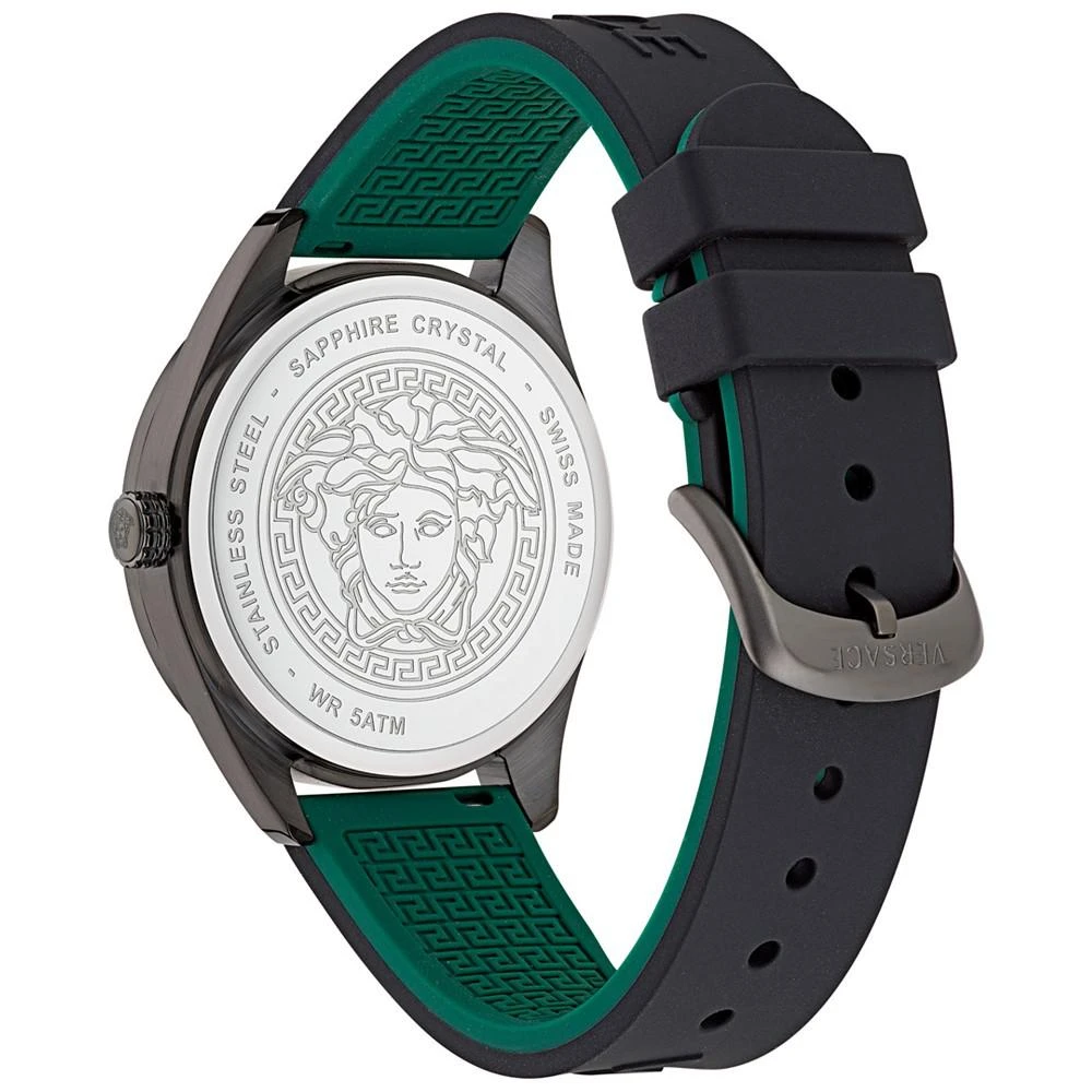 商品Versace|Men's Swiss V-Vertical Black Silicone Strap Watch 42mm,价格¥4742,第3张图片详细描述