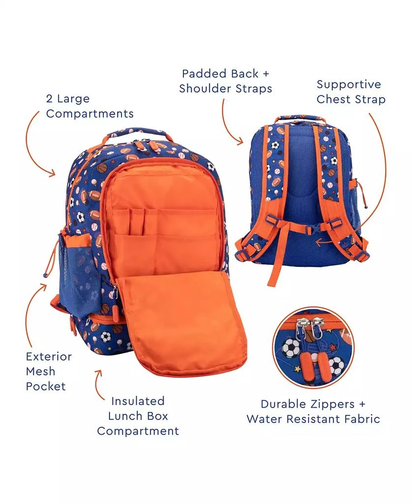 商品Bentgo|Kids Prints 2-In-1 Backpack and Insulated Lunch Bag - Sports,价格¥499,第4张图片详细描述