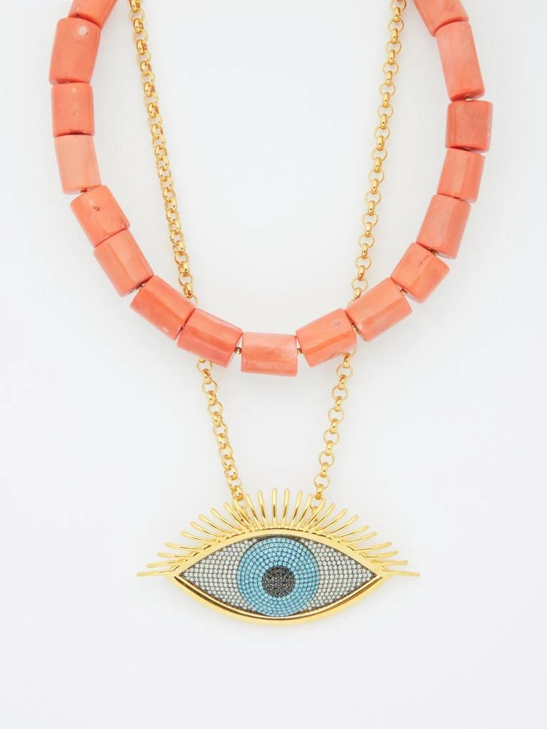 商品Begüm Khan|Eye layered 24kt gold-plated necklace,价格¥15086,第4张图片详细描述
