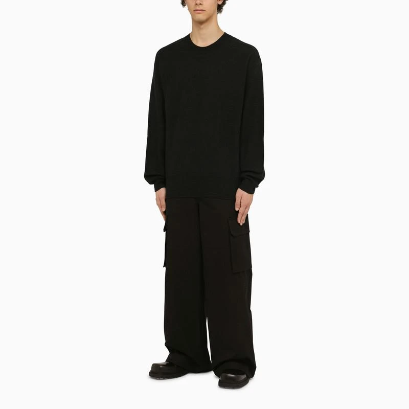 商品Burberry|Black wool crewneck pullover,价格¥7325,第2张图片详细描述