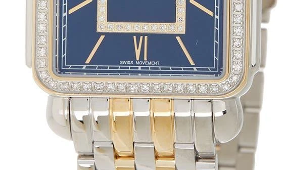 商品Michele|Women's Deco Two-Tone Diamond Embellished Bracelet Watch, 20mm x 43mm - 0.52 ctw,价格¥12229,第3张图片详细描述