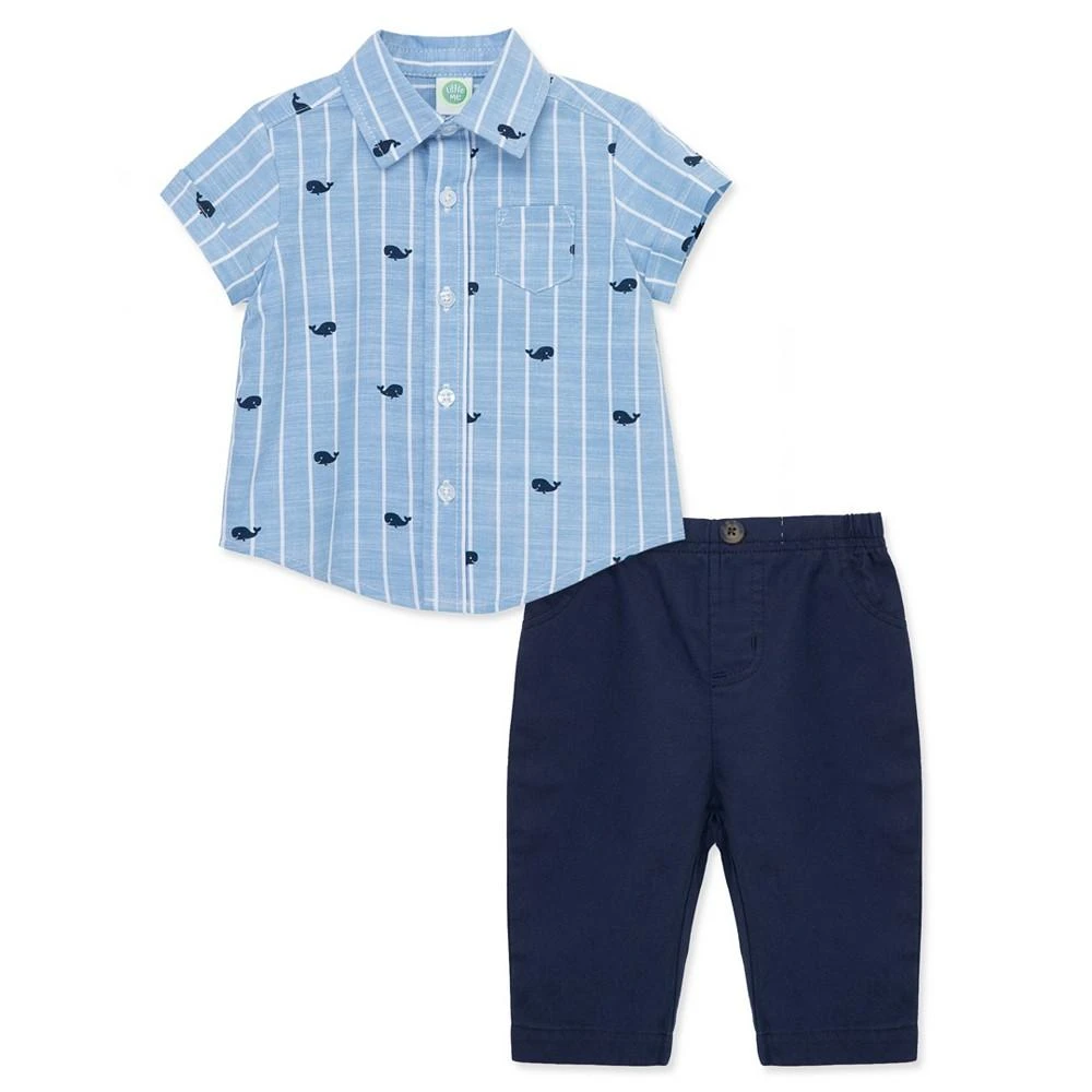 商品Little Me|Baby Boys Whales Button Front Shirt and Pants Set,价格¥298,第1张图片