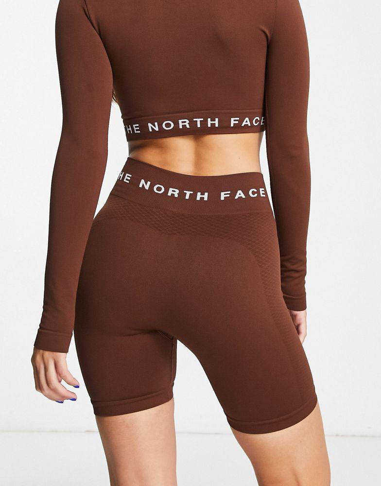 The North Face Training seamless high waist legging shorts in brown Exclusive at ASOS商品第2张图片规格展示