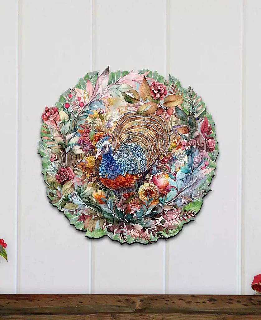 商品Designocracy|Holiday Wood Door Decor Wall Decor Hanging Decoration Turkey Wreath G. DeBrekht,价格¥576,第3张图片详细描述