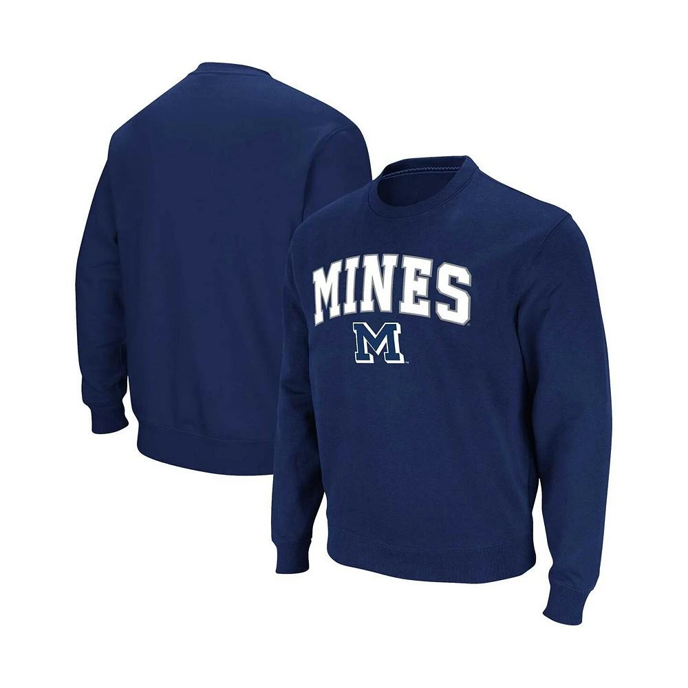 商品Colosseum|Men's Navy Colorado School of Mines Orediggers Arch Over Logo Pullover Sweatshirt,价格¥301,第1张图片