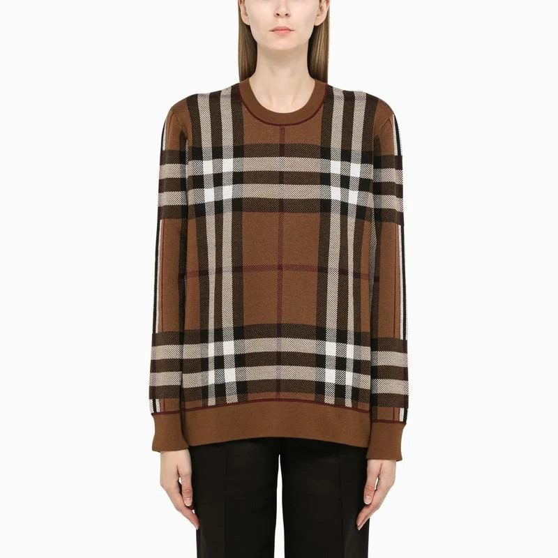 商品Burberry|Wool tartan crew neck sweater,价格¥6634,第1张图片