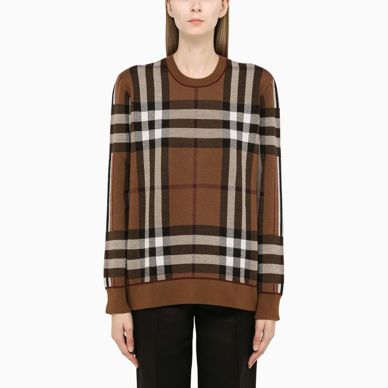 商品Burberry|Wool tartan crew neck sweater,价格¥6415,第1张图片