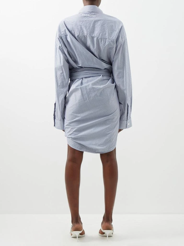 商品Balenciaga|Gathered cotton-blend poplin shirt dress,价格¥7413,第5张图片详细描述