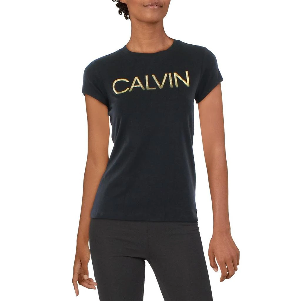 商品Calvin Klein|Calvin Klein Womens Embellished Crewneck Pullover Top,价格¥115,第2张图片详细描述