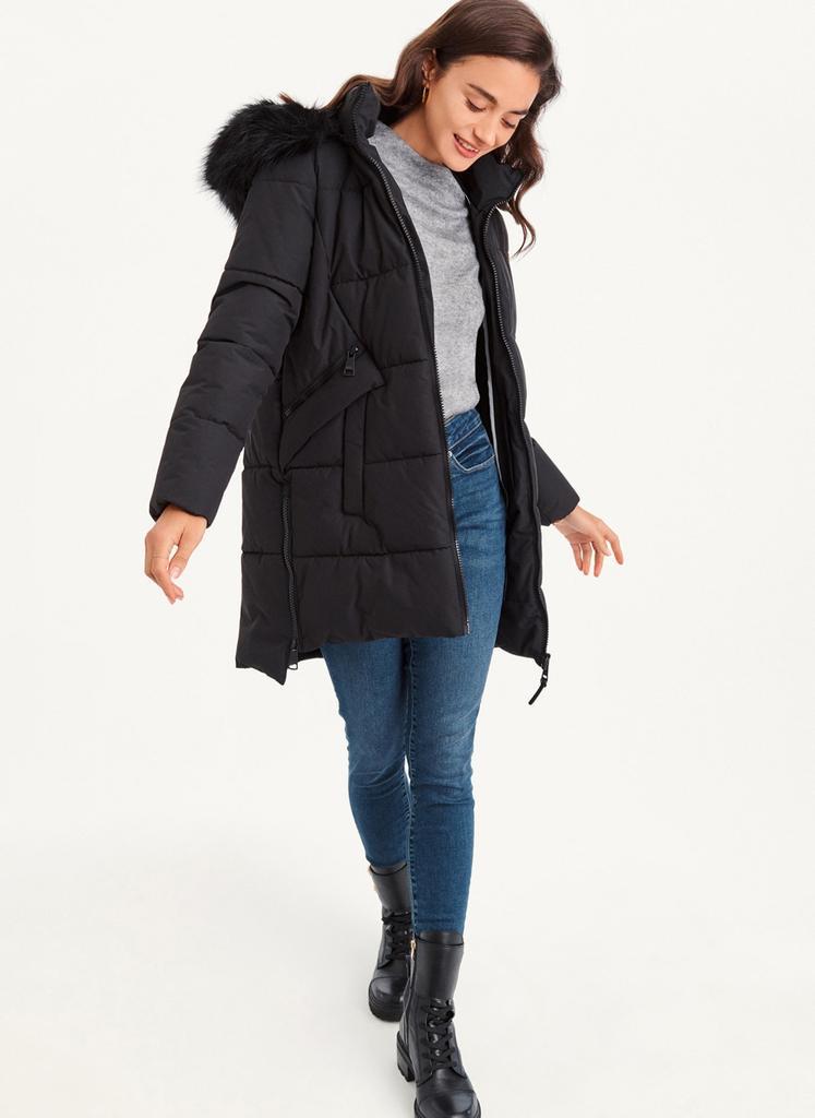 商品DKNY|Double-Pocketed Faux-Fur Long Puffer Jacket,价格¥2358,第4张图片详细描述