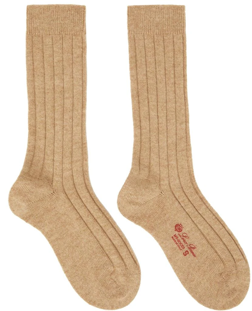 商品Loro Piana|Beige Cashmere Bobby Socks,价格¥1302,第1张图片