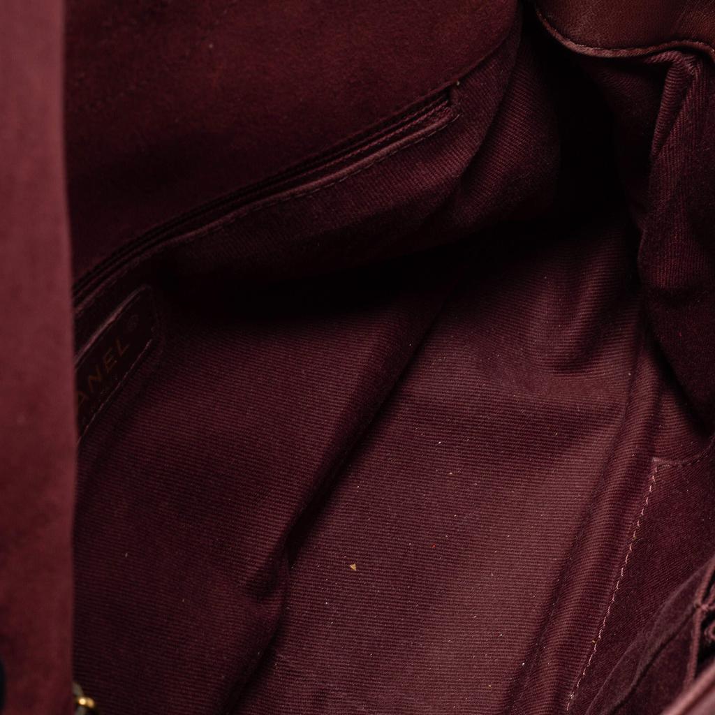 Chanel Burgundy Leather and Suede Jumbo Surpique Flap Bag商品第9张图片规格展示