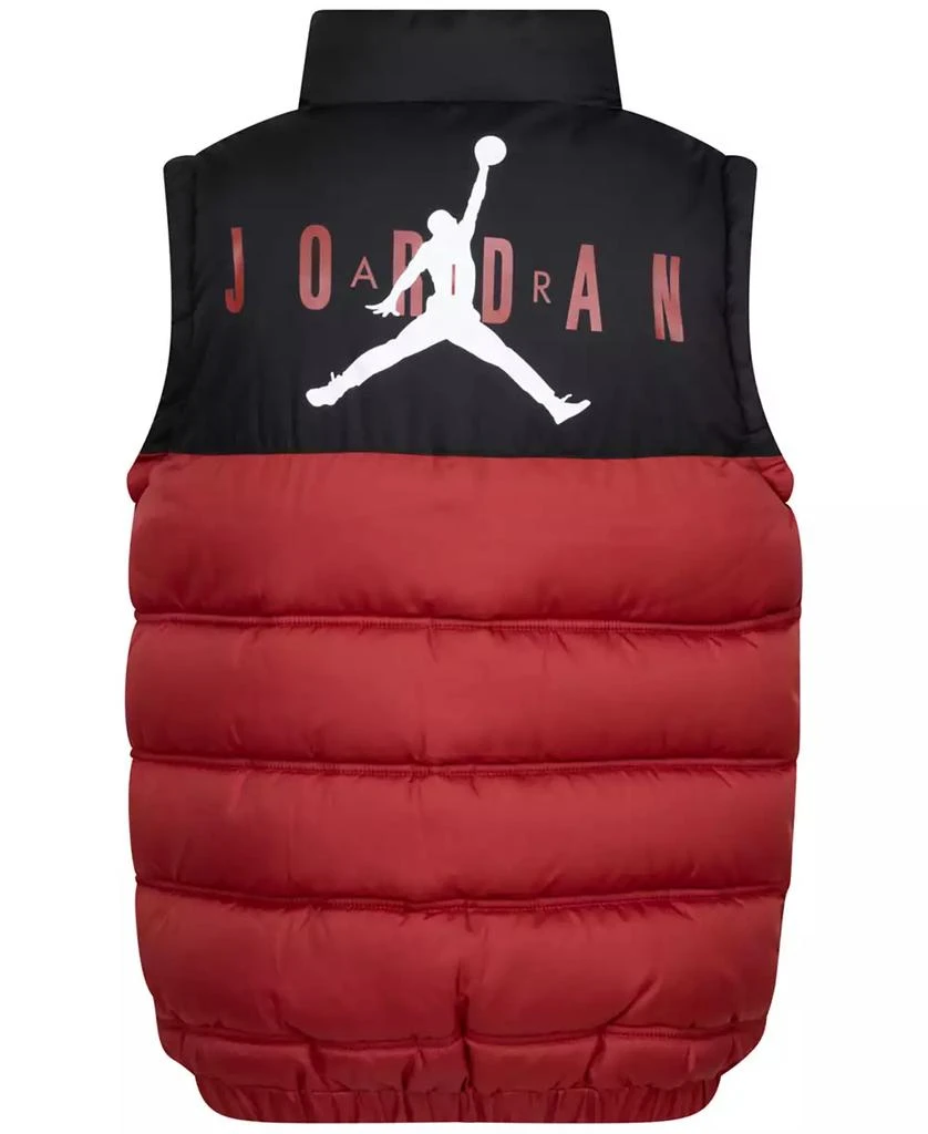 商品Jordan|Big Boys Logo Fleece-Lined Faux-Down Puffer Vest,价格¥338,第4张图片详细描述