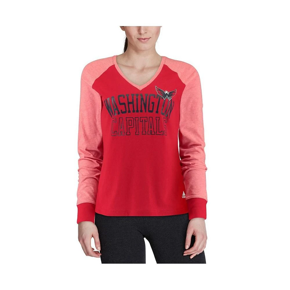 商品Adidas|Women's Red Washington Capitals Contrast Long Sleeve T-shirt,价格¥309,第2张图片详细描述