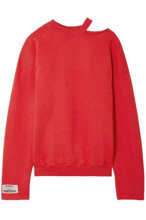 商品Vetements|Cutout French cotton-blend terry sweatshirt,价格¥3151,第1张图片