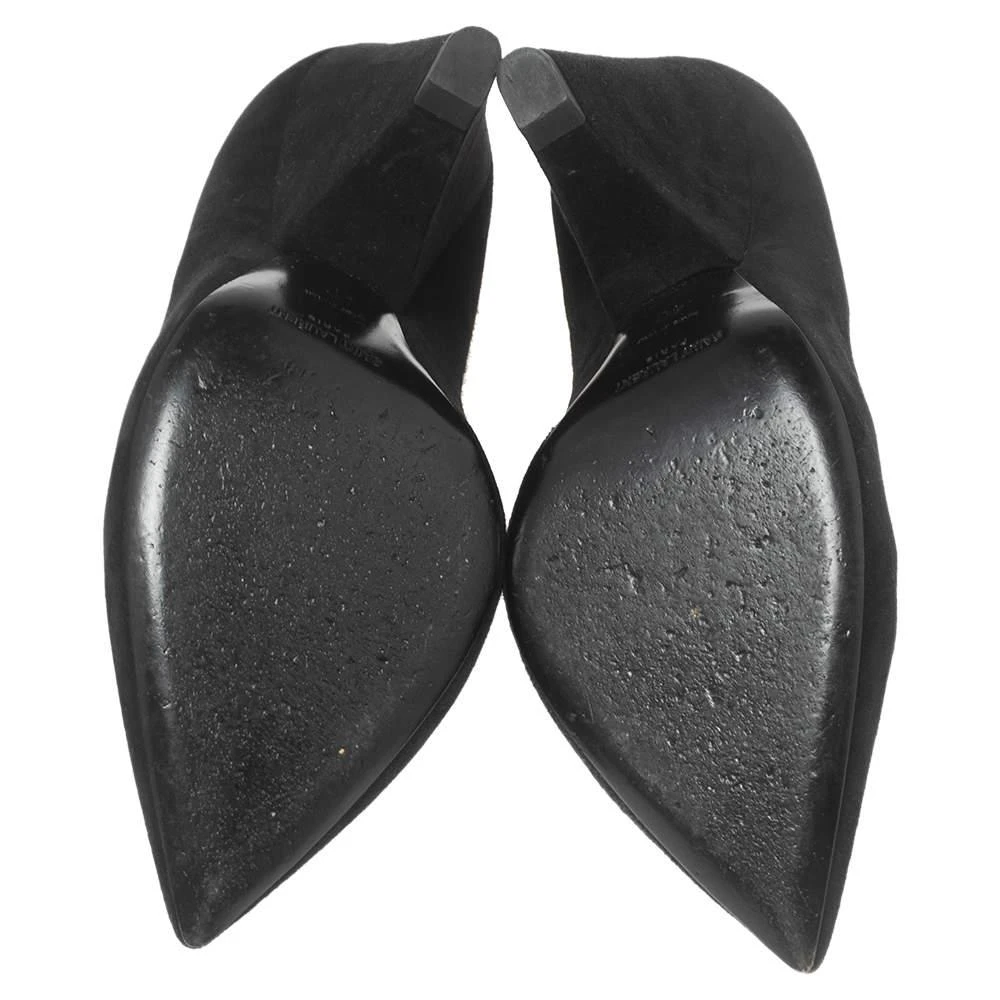 Saint Laurent Black Suede Platform Block Pumps Size 40 商品