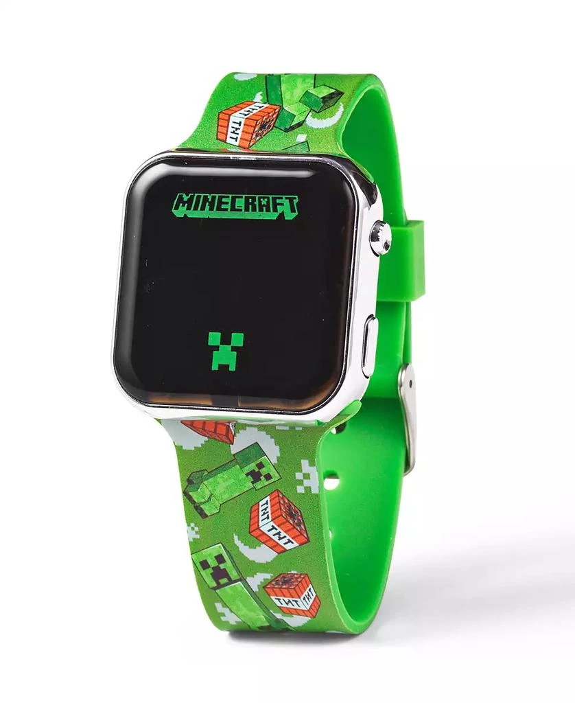 商品Minecraft|Children's Light Emitting Diode Green Silicone Strap Watch 32mm,价格¥127,第1张图片