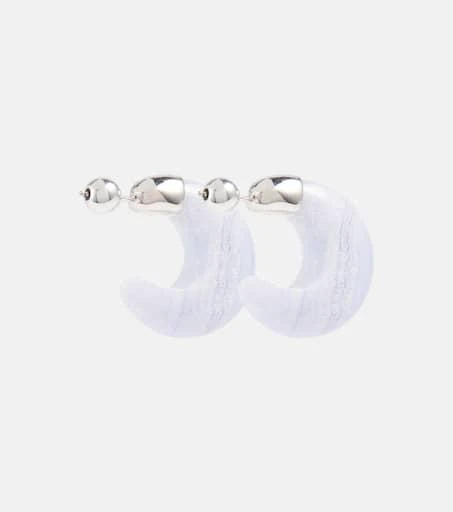 商品Sophie Buhai|Donut sterling silver and chalcedony hoop earrings,价格¥2561,第5张图片详细描述