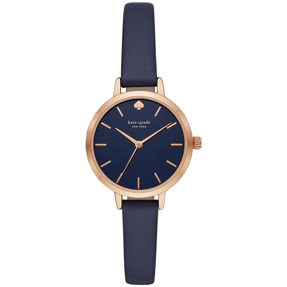 商品Kate Spade|Women's Metro Three-Hand Navy Leather Watch 30mm,价格¥965,第1张图片