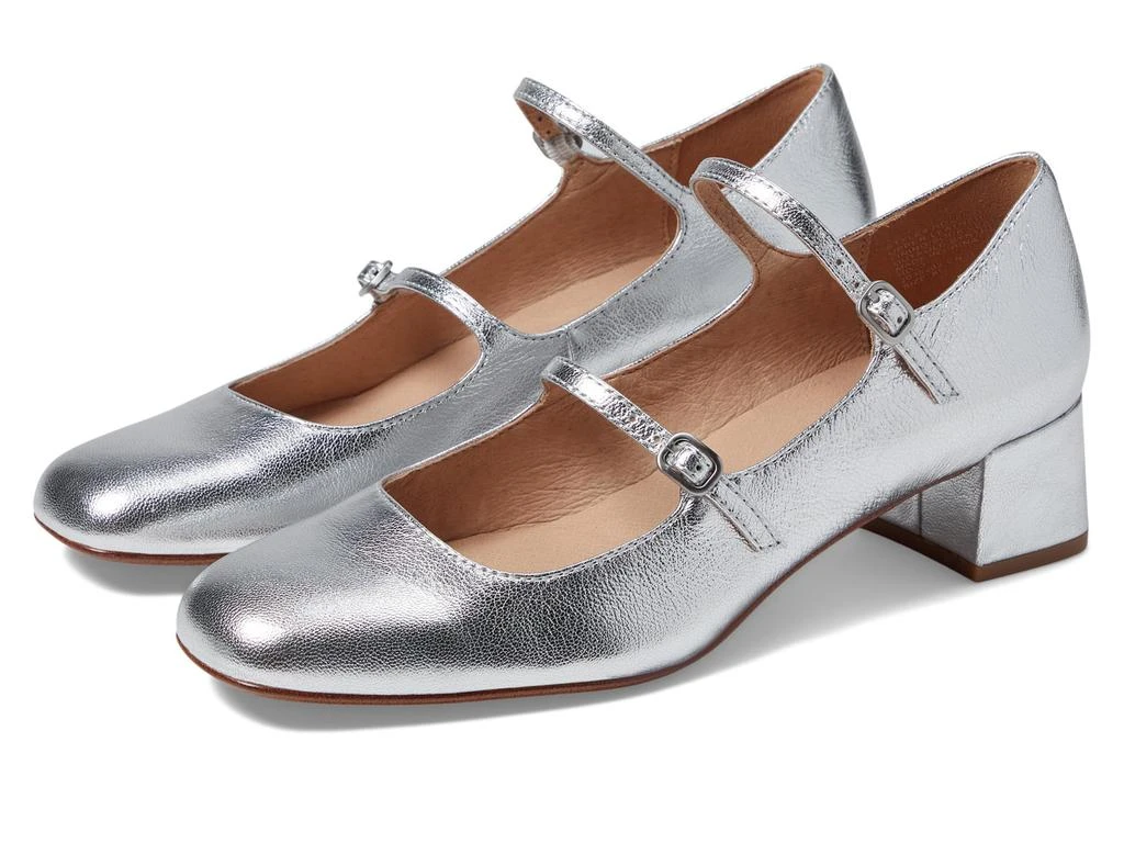 商品Madewell|The Nettie Heeled Mary Jane in Metallic Leather,价格¥914,第1张图片