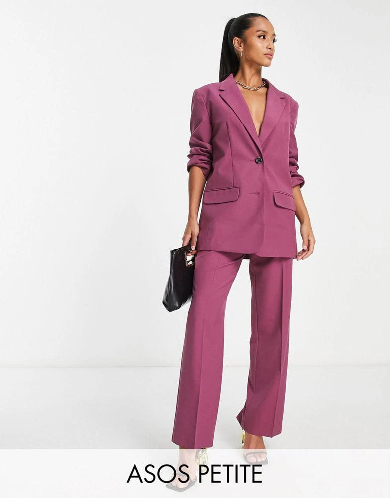 商品ASOS|ASOS DESIGN Petite Mix & Match slim boy suit blazer in plum,价格¥357,第1张图片