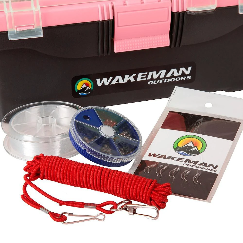 商品Trademark Global|Fishing Single Tray Tackle Box 55 Piece Tackle Gear Kit By Wakeman Outdoors,价格¥220,第5张图片详细描述