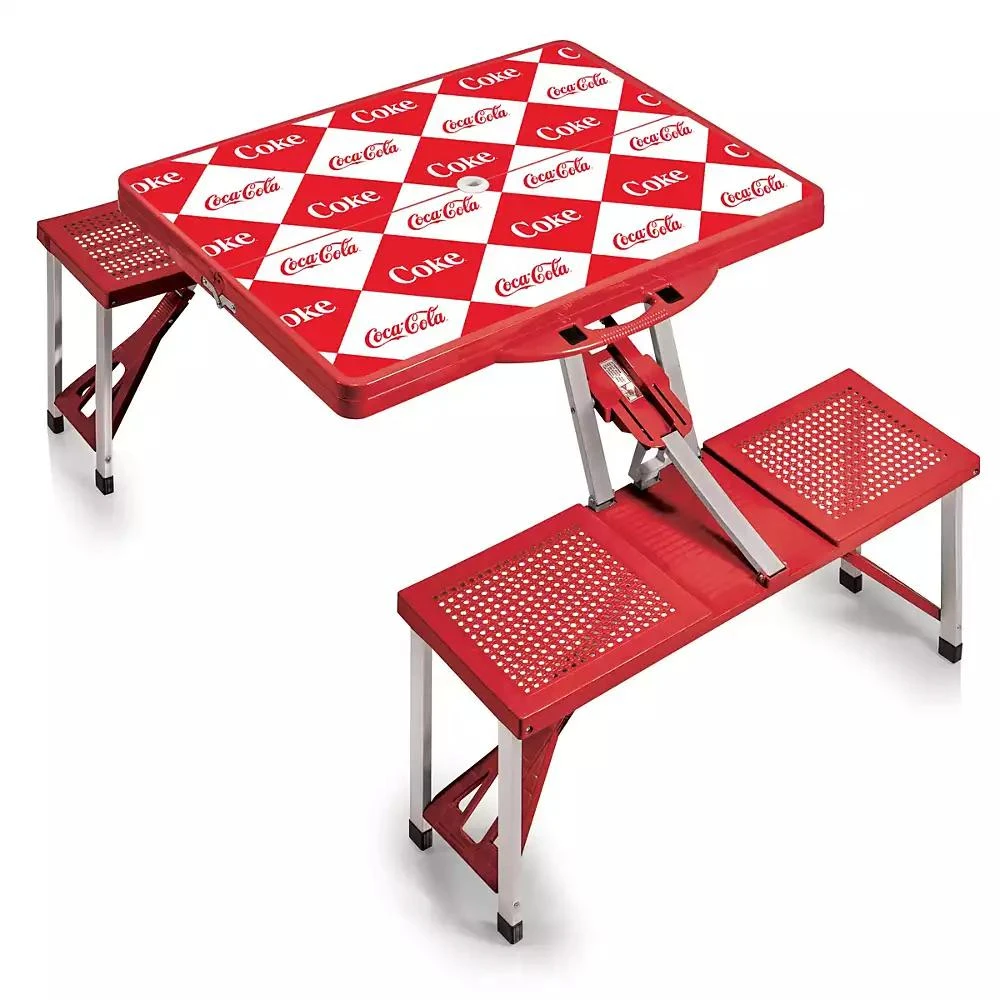 商品ONIVA|by Picnic Time Coca-Cola Checkered Picnic Table Portable Folding Table with Seats,价格¥2811,第1张图片